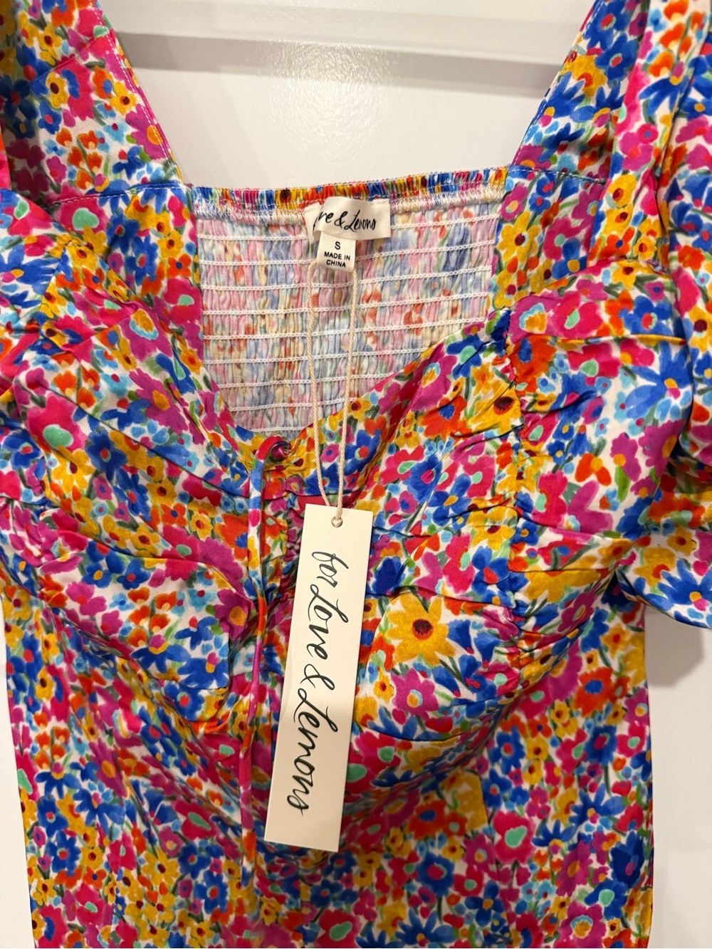 NWT LOVE AND LEMONS SASHA MINI FLORAL DRESS SIZE S - Picture 4 of 7